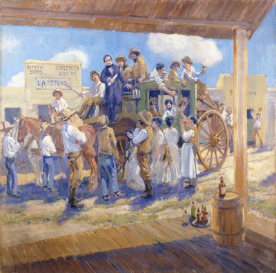 Burnett kormányzó átadja az Állami Chartát San Joséban, Kaliforniában, 1925 körül (olaj, vászon) alkotó: Alson Skinner Clark