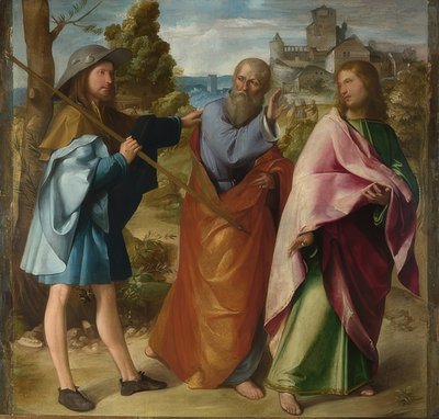 Az út Emmausba. 1516-17 körül alkotó: Altobello Melone