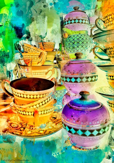 Gold and Purple Stacks, 2014, (digitális vegyes médiás fonográfia) alkotó: AlyZen Moonshadow