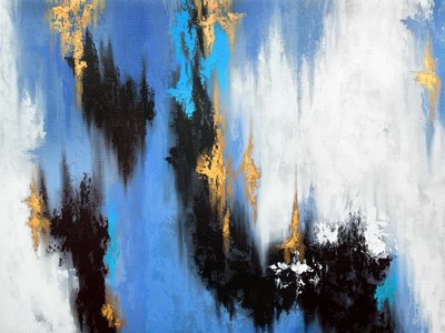 Kék-arany dinamikus áramlás alkotó: Alyson Storms