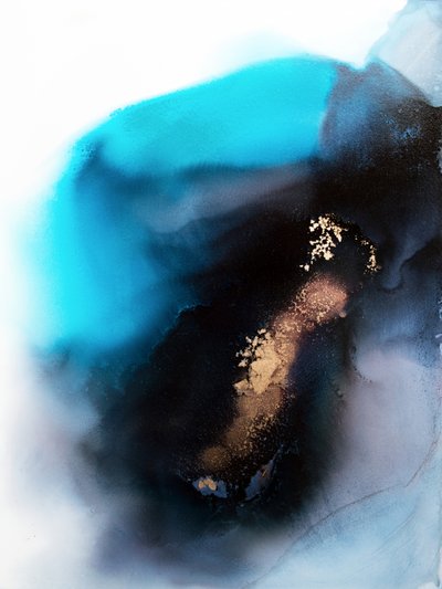 Kékzöld-arany absztrakt áramlás alkotó: Alyson Storms