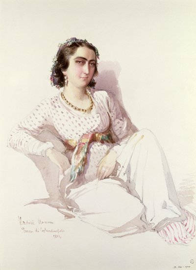 Hadice Hanim - isztambuli hölgy, 1852 alkotó: Amadeo Preziosi