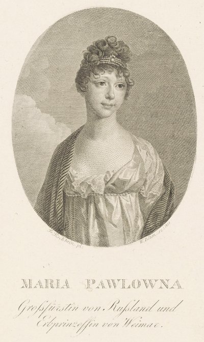Mária Pavlovna oroszországi nagyhercegnő 1786-1859, Szász-Weimar-Eisenach nagyhercegnője, 1808. alkotó: Amadeus Wenzel Boehm