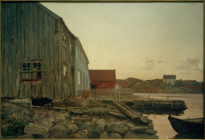 Egy halászkunyhó, Old Hellesund alkotó: Amaldus Nielsen
