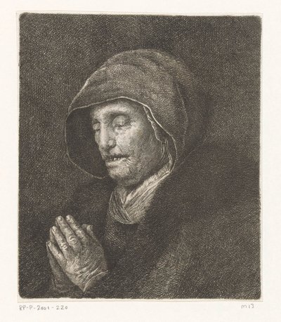Imádkozó öregasszony (Rembrandt anyja) alkotó: Amalie Baader