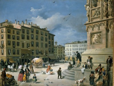 Amanzia Guerillot Inganni, Piazza del Duomo, 1850 alkotó: Amanzia Guérillot