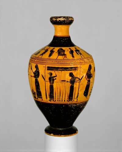 Lekythos, ie 550-530 (terrakotta) alkotó: Amasis Painter