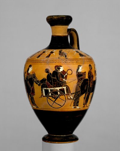 Terrakotta lekythos, ie 550–530 (terrakotta) alkotó: Amasis Painter