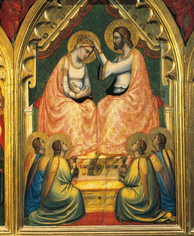 Szűz koronázása (tempera a panelen) alkotó: Ambrogio Bondone (workshop) Giotto