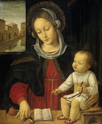 Madonna és gyermeke alkotó: Ambrogio Borgognone