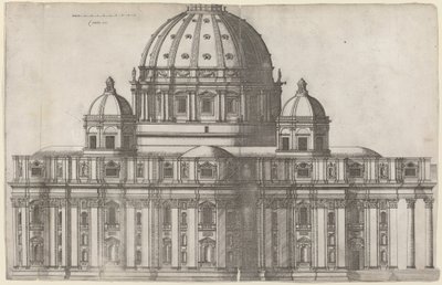 Hosszanti nézet a Szent Péter-templomról, Róma alkotó: Ambrogio Brambilla, after Michelangelo