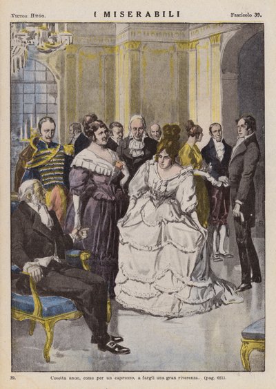 Illusztráció Victor Hugo Les Miserables című művéhez (színes litográfia) alkotó: Ambrogio Lombardi