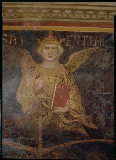 A jó kormányzás allegóriája, a bölcsesség részlete, 1338-40 alkotó: Ambrogio Lorenzetti