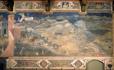 A jó kormányzás hatásai a vidéken Freskók ciklusa A jó és rossz kormány allegóriája, 1338-1339 alkotó: Ambrogio Lorenzetti