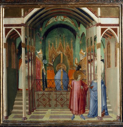 Miklós megválasztása myrai püspökké. Jelenetek Szent Miklós életéből (Tempera fán alkotó: Ambrogio Lorenzetti