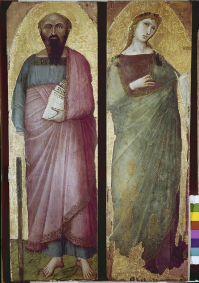 Szent Pál és a szent vértanúság, poliptikus részlet (tempera fán alkotó: Ambrogio Lorenzetti