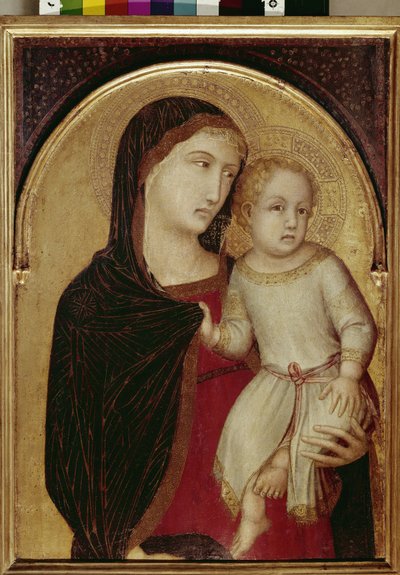 Szűz és gyermek (tempera és aranylevél fán, 1335 körül) alkotó: Ambrogio Lorenzetti