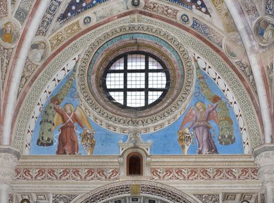 Pajzsos angyalok füzéreket tartó, 1500-22 körül alkotó: Ambrogio da Fossano