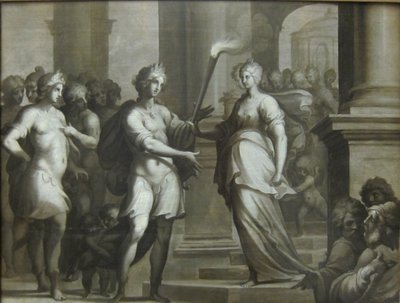 Theagene átveszi a fáklyát Chariclée-től alkotó: Ambroise Dubois