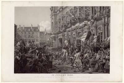 Az Orléans-i herceget 1830. július 31-én La Fayette tábornok mutatta be a népnek a Hôtel de Ville erkélyén. alkotó: Ambroise Louis Garneray