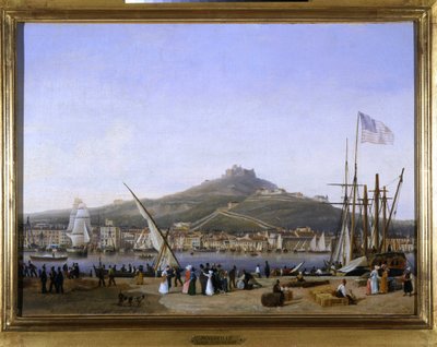 Marseille kikötője, Louis Garneray, sd. 1820 körül, Olaj, vászon, H. 0,330; L. 0,460. CCIP Coll. alkotó: Ambroise Louis Garneray