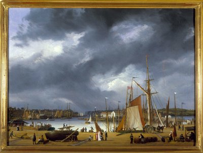 Dieppe kikötője, Louis Garneray, sd. 1820 körül, Olaj, vászon, H. 0,330; L. 0,460. CCIP Coll. alkotó: Ambroise Louis Garneray