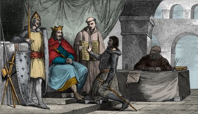 II. Lajos (848-79) dadogó hűségesküt kap egy nemestől - alkotó: Ambroise Tardieu