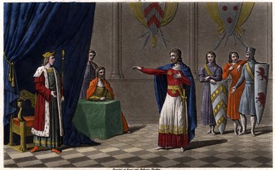 Louis V le Faineant (kb. 967-987), akit Hugues Capet, Franciaország leendő királya oltalma által kikiáltott Franciaország királyává 986-ban Draw és sír Ambroise Tardieu 1825-ben. alkotó: Ambroise Tardieu