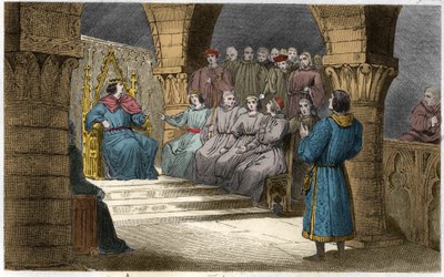 V. Fülöp (1294-1322) a Tall és az államok tábornoka elutasítja II. Jeanne (Salic-törvény) - Philippe V dit "" Le Long" - (1294-1322) - A Louvre-ba idézett államok generaux-i állításait, Királlyá nyilvánította V. Fülöp, és kizárta a koronából unokahúgát, Je alkotó: Ambroise Tardieu