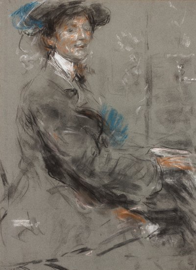 Dame Ethel Smyth (pasztell szürke papíron) alkotó: Ambrose McEvoy