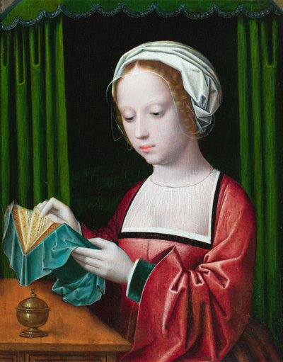 A Magdolna-olvasás (olaj a panelen) alkotó: Ambrosius (follower of) Benson