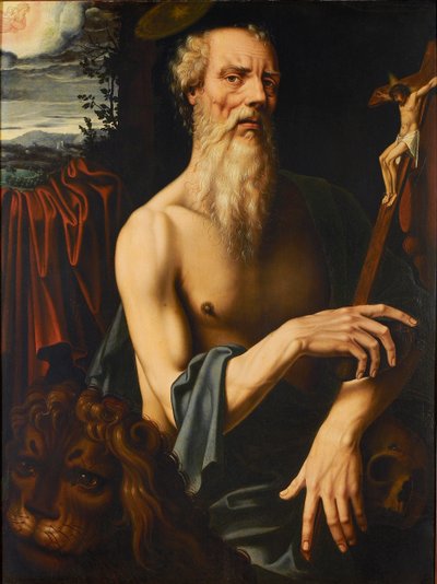 Szent Jeromos, 16. század első fele.. alkotó: Ambrosius Benson