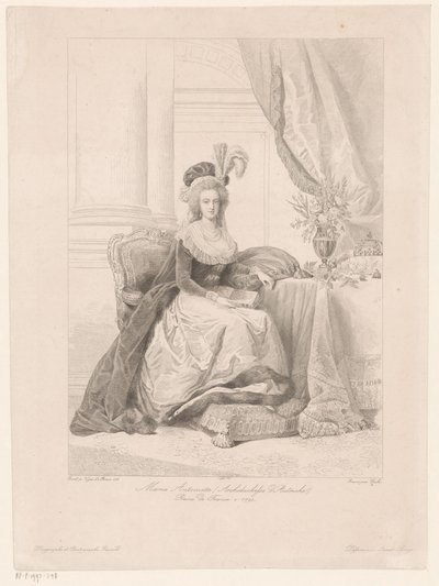 Marie Antoinette, Franciaország királynőjének portréja alkotó: Amédée Félix Barthélemy Geille