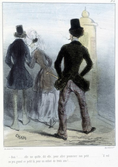 Karikatúra - Cham „” Madeleines”-ben, 1870-1880 alkotó: Amédée de Noé
