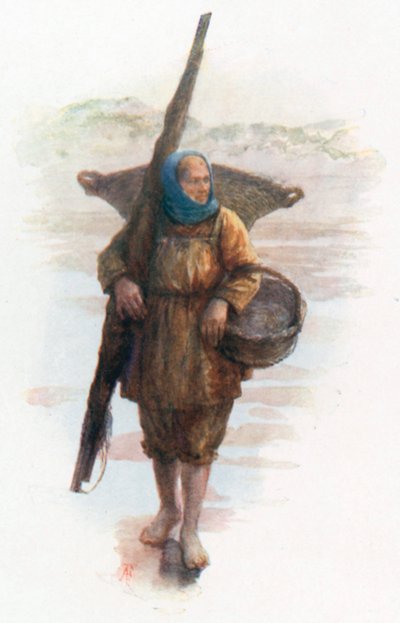A Shrimper, Coxyde (színes litográfia) alkotó: Amedee (after) Forestier