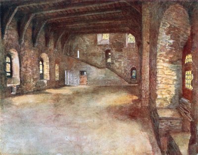 Bankettterem, Chateau des Comtes, Gent (színes litográfia) alkotó: Amedee (after) Forestier