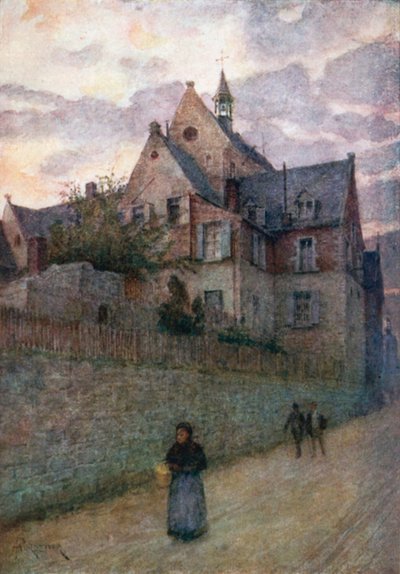 A kórház, Dinant (színes litográfia) alkotó: Amedee (after) Forestier