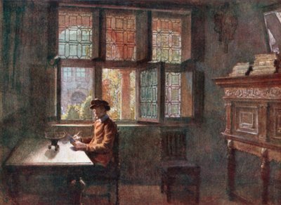 Musee Plantin-Moretus (Arriere Boutique), Antwerpen (színes litográfia) alkotó: Amedee (after) Forestier