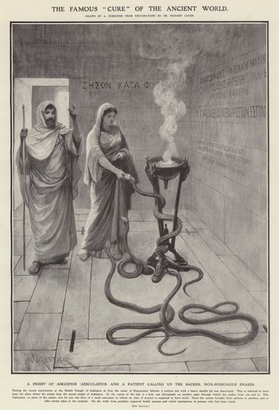 Az ókori világ híres "gyógyszere" (litho) alkotó: Amedee (after) Forestier
