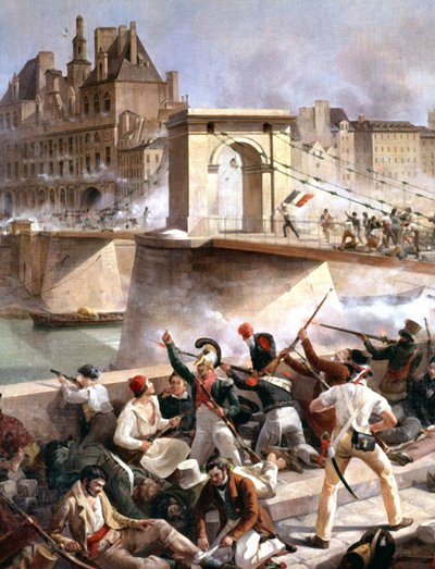 Arcole híd, Párizs városháza elfoglalása július 28-án alkotó: Amédée Bourgeois