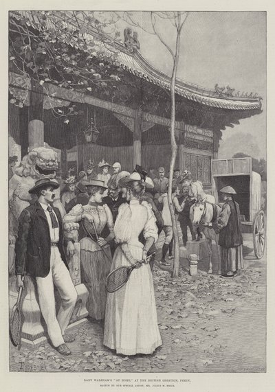 Lady Walsham otthon, a brit követségen, Pekinben alkotó: Amedee Forestier