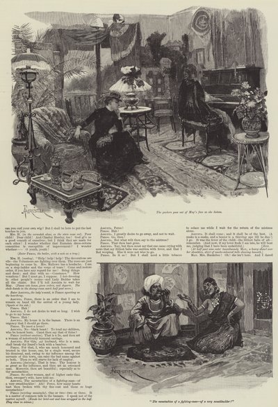 Mrs. Hauksbee kiül, egy történelmietlen extravagáns, Rudyard Kipling alkotó: Amedee Forestier