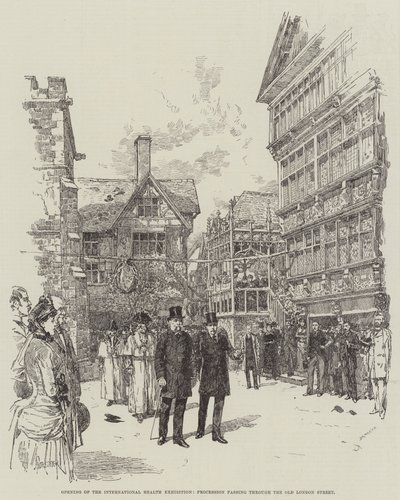 A Nemzetközi Egészségügyi Kiállítás megnyitója, felvonulás az Old London Street-en keresztül alkotó: Amedee Forestier