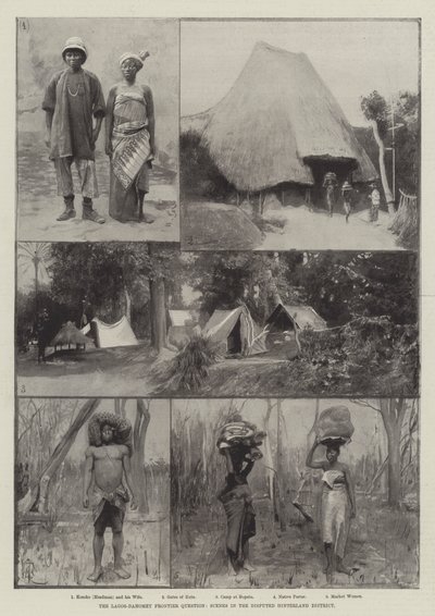 A Lagos-Dahomey határkérdés, jelenetek a vitatott hátországi körzetben alkotó: Amedee Forestier