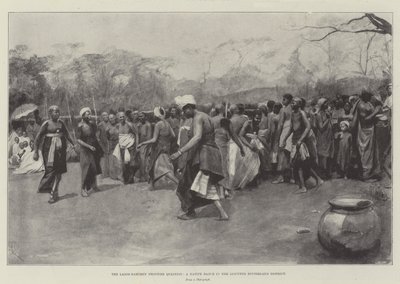 A Lagos-Dahomey határkérdés, őslakosok tánca a vitatott hátországi körzetben alkotó: Amedee Forestier