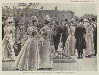 Királyi látogatás Írországban, York hercege és hercegnője a Garden Partyn a Viceregal Lodge-ban, Dublinban alkotó: Amedee Forestier