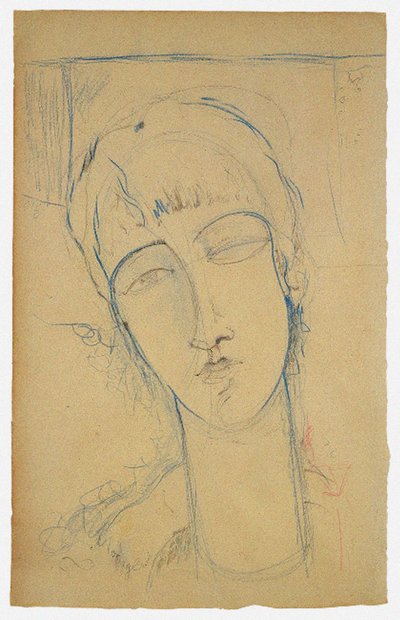 Anna Akhmatova egy vörös nő portréja, 1915 alkotó: Amedeo Modigliani