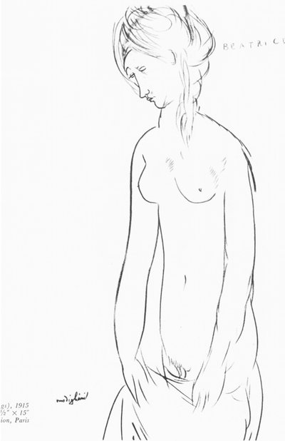 Beatrice Hastings, 1915 (fekete zsírkréta a papíronhttp:gem.bridgemanimages.comlightbox5477500er) alkotó: Amedeo Modigliani