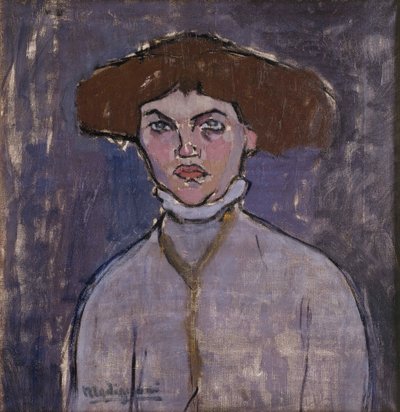 Egy fiatal nő mellszobra, 1908. alkotó: Amedeo Modigliani