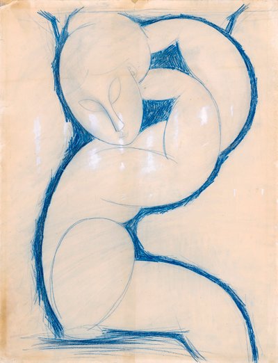 Caryatid, 1913-1915 alkotó: Amedeo Modigliani